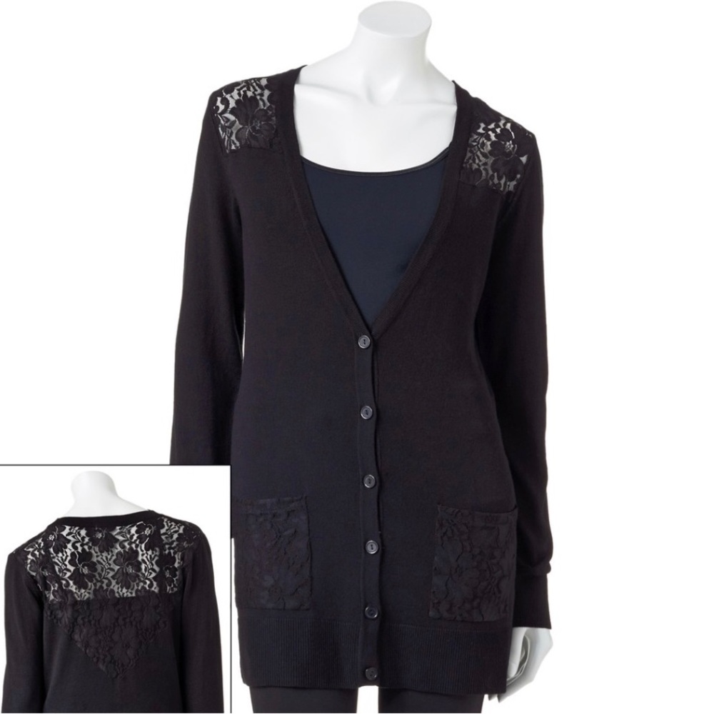 Candie’s Black Lace Sweater